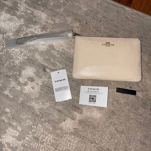Coach Ivory Leather Wristlet